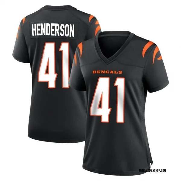 Women's Trayvon Henderson Cincinnati Bengals Game Black Team Color Jersey
