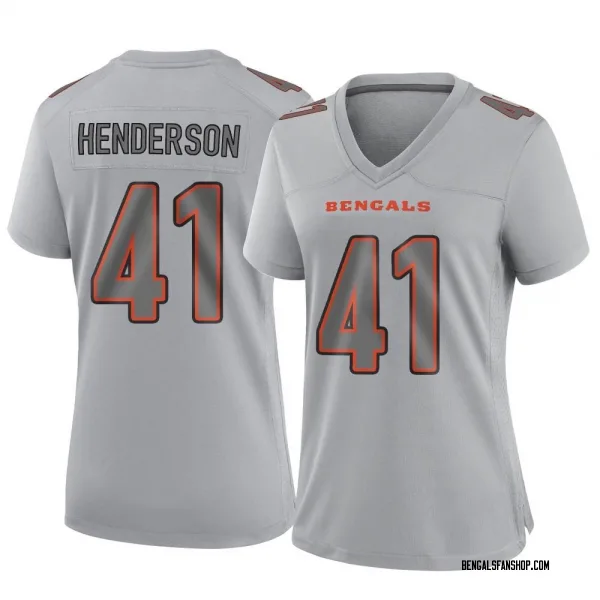 Women's Trayvon Henderson Cincinnati Bengals Game Gray Atmosphere Fashion Jersey
