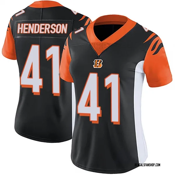 Women's Trayvon Henderson Cincinnati Bengals Limited Black Team Color Vapor Untouchable Jersey