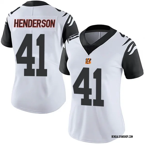 Women's Trayvon Henderson Cincinnati Bengals Limited White Color Rush Vapor Untouchable Jersey