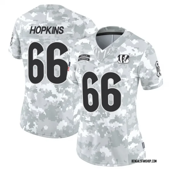 Women's Trey Hopkins Cincinnati Bengals Limited Arctic Camo 2024 Salute to Service Jersey