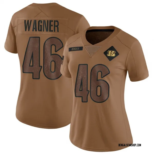 Women's William Wagner Cincinnati Bengals Limited Brown 2023 Salute To Service Jersey