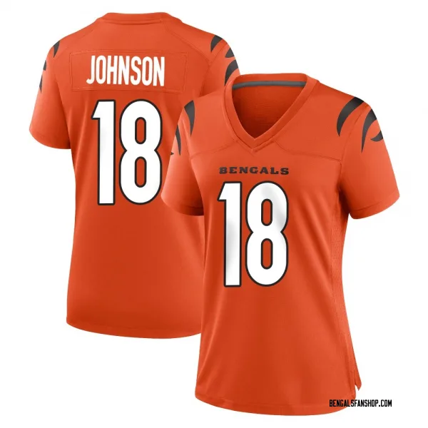 Women's Xavier Johnson Cincinnati Bengals Game Orange Jersey
