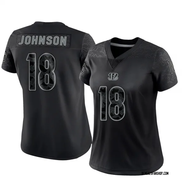 Women's Xavier Johnson Cincinnati Bengals Limited Black Reflective Jersey