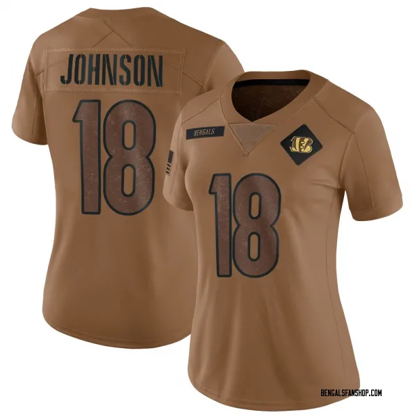 Women's Xavier Johnson Cincinnati Bengals Limited Brown 2023 Salute To Service Jersey