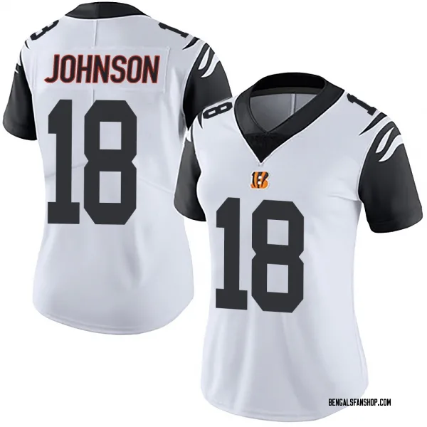 Women's Xavier Johnson Cincinnati Bengals Limited White Color Rush Vapor Untouchable Jersey