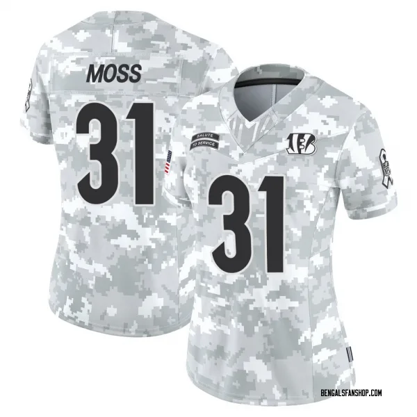 Women's Zack Moss Cincinnati Bengals Limited Arctic Camo 2024 Salute to Service Jersey