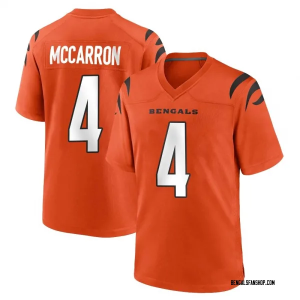 Youth AJ McCarron Cincinnati Bengals Game Orange Jersey