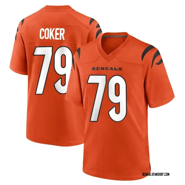Youth Andrew Coker Cincinnati Bengals Game Orange Jersey