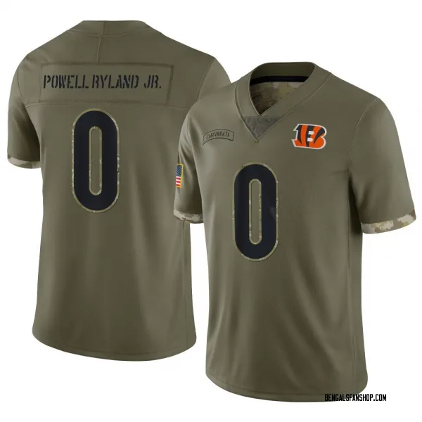 Youth Antwaun Powell-Ryland Jr. Cincinnati Bengals Limited Olive 2022 Salute To Service Jersey
