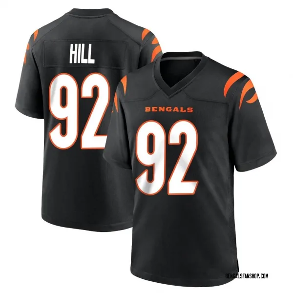 Youth B.J. Hill Cincinnati Bengals Game Black Team Color Jersey