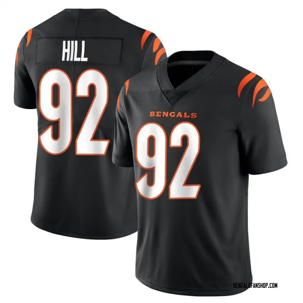 Youth B.J. Hill Cincinnati Bengals Limited Black Team Color Vapor Untouchable Jersey