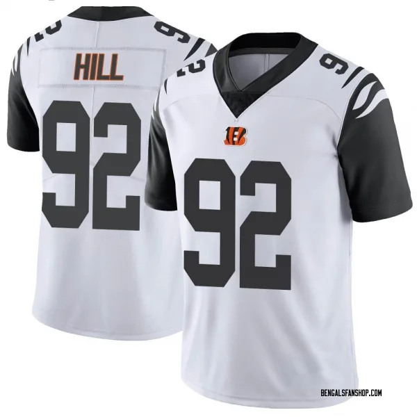 Youth B.J. Hill Cincinnati Bengals Limited White Color Rush Vapor Untouchable Jersey