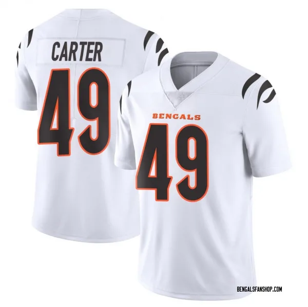 Youth Barrett Carter Cincinnati Bengals Limited White Vapor Untouchable Jersey