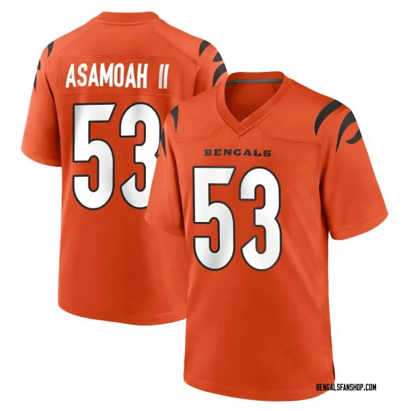 Youth Brian Asamoah II Cincinnati Bengals Game Orange Jersey