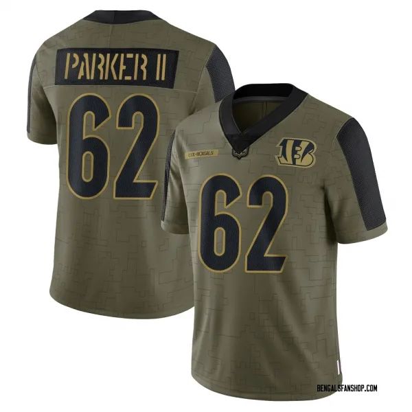 Youth Brian Parker II Cincinnati Bengals Limited Olive 2021 Salute To Service Jersey