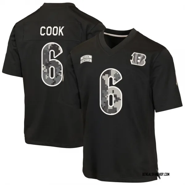 Youth Bryan Cook Cincinnati Bengals Game Black 2026 Salute to Service Jersey
