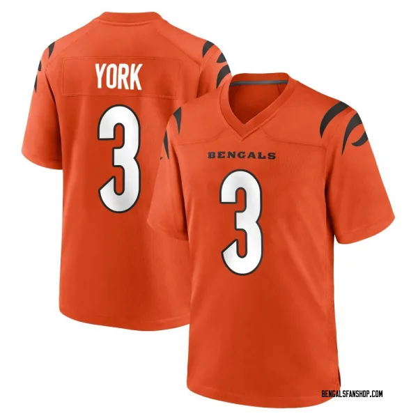 Youth Cade York Cincinnati Bengals Game Orange Jersey