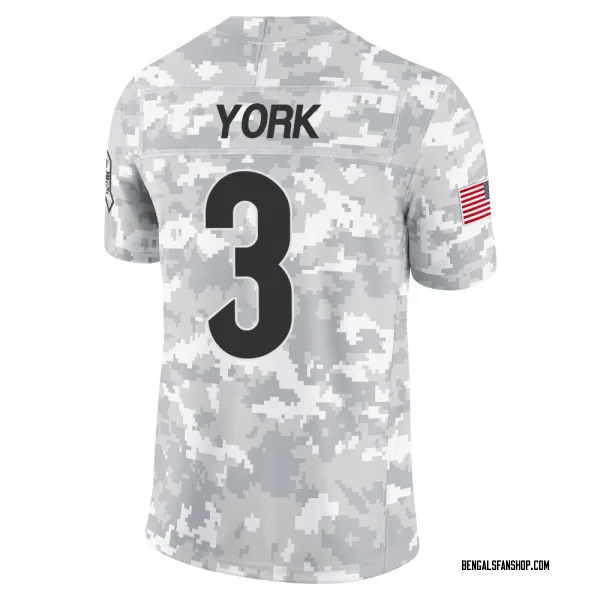 Youth Cade York Cincinnati Bengals Limited Arctic Camo 2024 Salute to Service Jersey