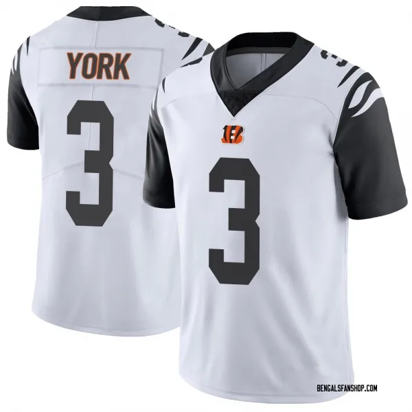 Youth Cade York Cincinnati Bengals Limited White Color Rush Vapor Untouchable Jersey