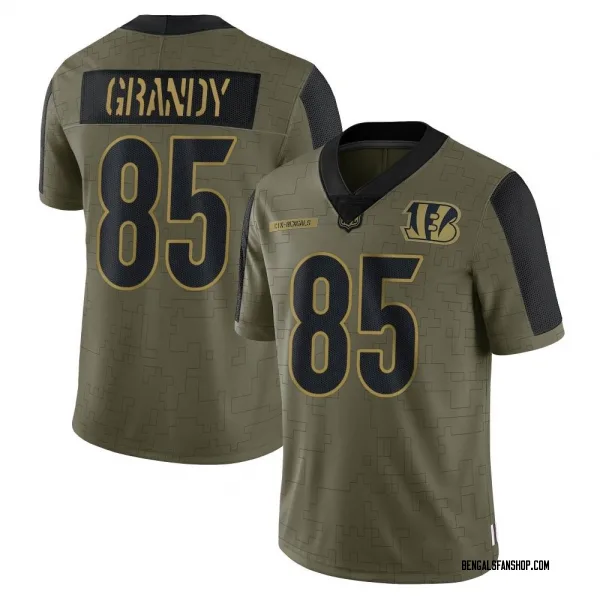 Youth Cam Grandy Cincinnati Bengals Limited Olive 2021 Salute To Service Jersey
