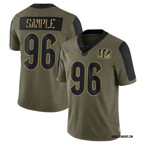 Youth Cam Sample Cincinnati Bengals Limited Olive 2021 Salute To Service Jersey