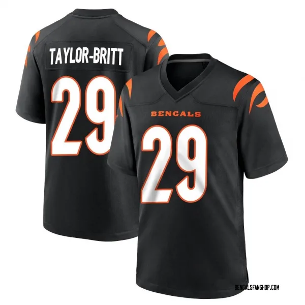 Youth Cam Taylor-Britt Cincinnati Bengals Game Black Team Color Jersey