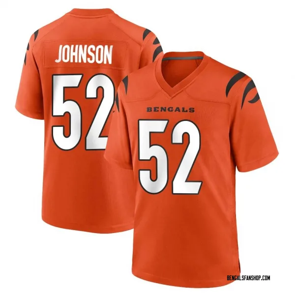Youth Cedric Johnson Cincinnati Bengals Game Orange Jersey