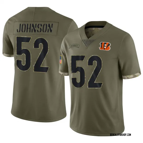 Youth Cedric Johnson Cincinnati Bengals Limited Olive 2022 Salute To Service Jersey