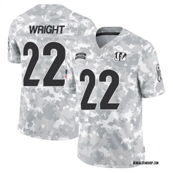 Youth Ceyair Wright Cincinnati Bengals Limited Arctic Camo 2024 Salute to Service Jersey