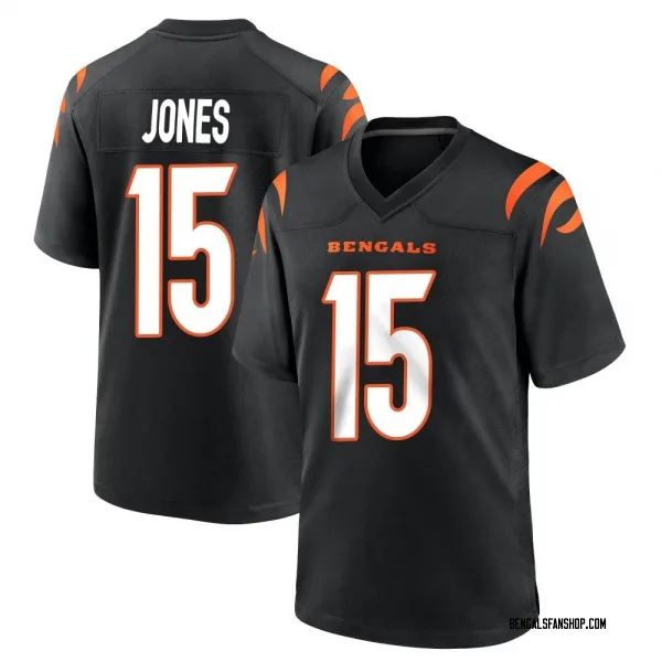 Youth Charlie Jones Cincinnati Bengals Game Black Team Color Jersey