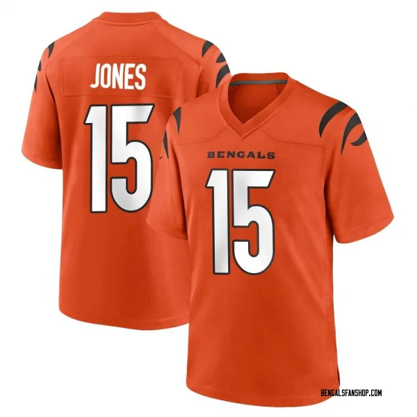 Youth Charlie Jones Cincinnati Bengals Game Orange Jersey