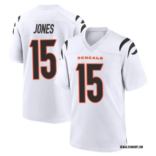 Youth Charlie Jones Cincinnati Bengals Game White Jersey