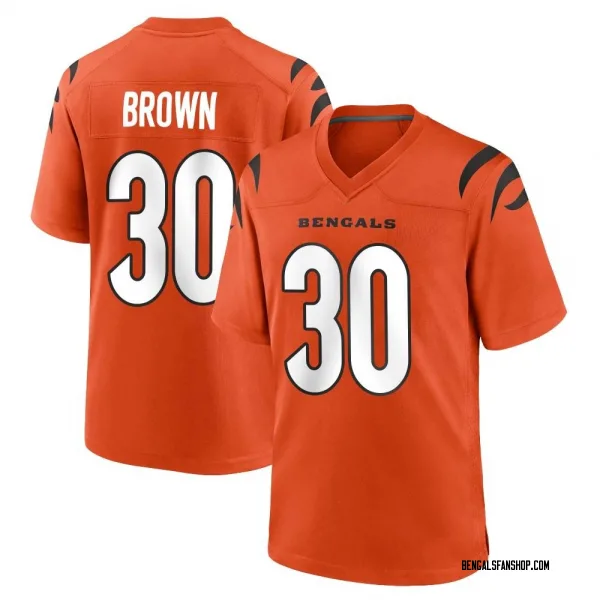 Youth Chase Brown Cincinnati Bengals Game Orange Jersey