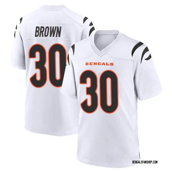 Youth Chase Brown Cincinnati Bengals Game White Jersey