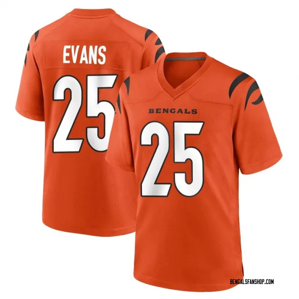Youth Chris Evans Cincinnati Bengals Game Orange Jersey