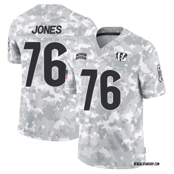 Youth Christian Jones Cincinnati Bengals Limited Arctic Camo 2024 Salute to Service Jersey