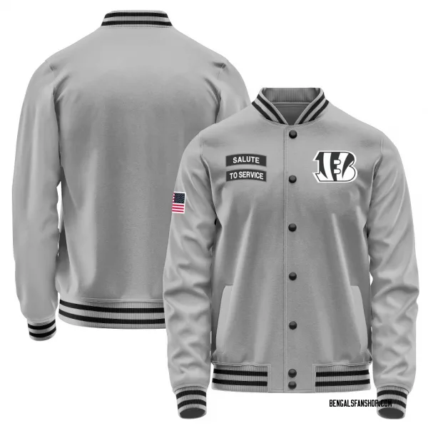 Youth Cincinnati Bengals Gray Salute to Service Performance Jacket