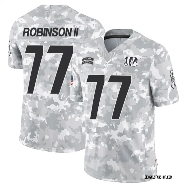Youth Corey Robinson II Cincinnati Bengals Limited Arctic Camo 2024 Salute to Service Jersey