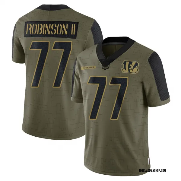 Youth Corey Robinson II Cincinnati Bengals Limited Olive 2021 Salute To Service Jersey