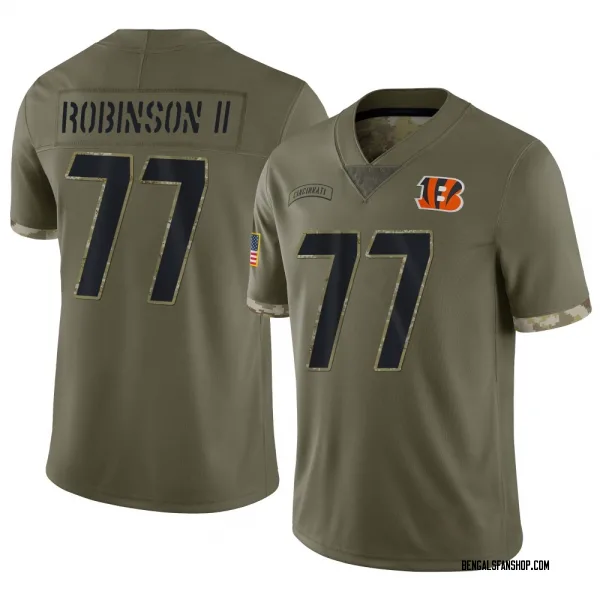 Youth Corey Robinson II Cincinnati Bengals Limited Olive 2022 Salute To Service Jersey