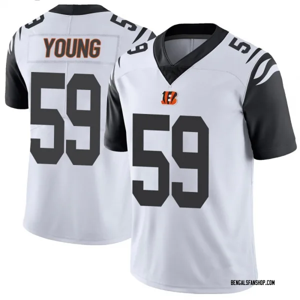 Youth Craig Young Cincinnati Bengals Limited White Color Rush Vapor Untouchable Jersey