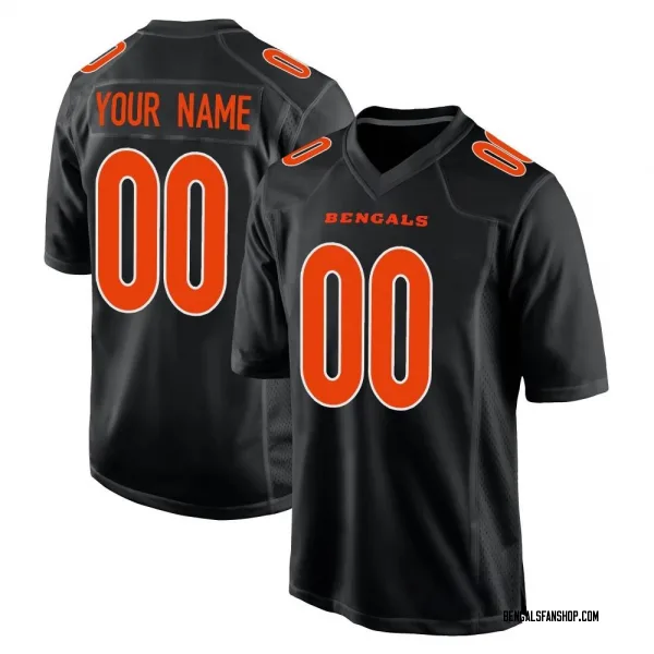 Youth Custom Cincinnati Bengals Game Black Fashion Jersey
