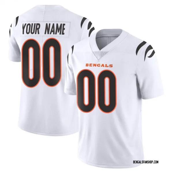 Youth Custom Cincinnati Bengals Limited White Vapor Untouchable Jersey