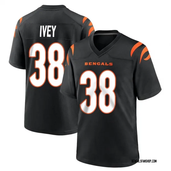 Youth DJ Ivey Cincinnati Bengals Game Black Team Color Jersey