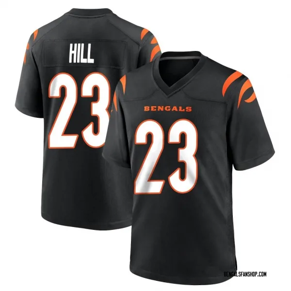 Youth Dax Hill Cincinnati Bengals Game Black Team Color Jersey