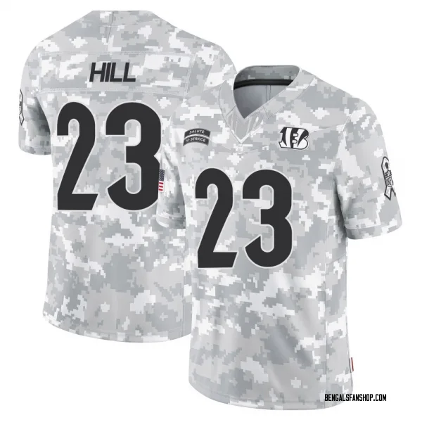 Youth Dax Hill Cincinnati Bengals Limited Arctic Camo 2024 Salute to Service Jersey