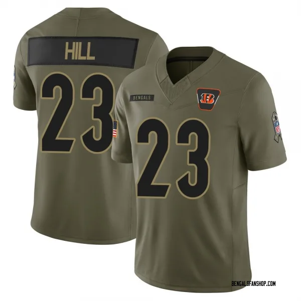 Youth Dax Hill Cincinnati Bengals Limited Olive 2025 Salute to Service Jersey