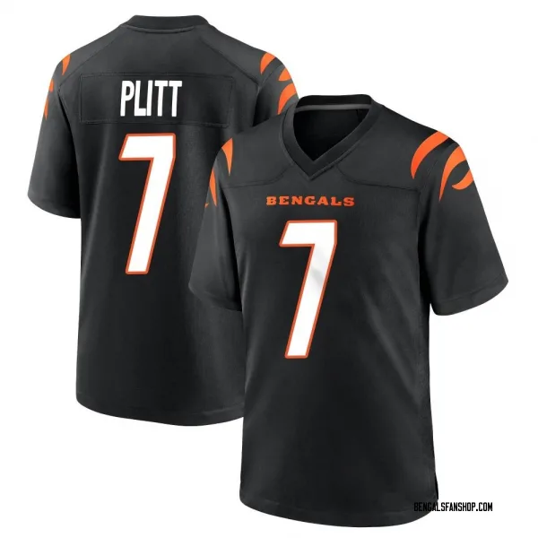 Youth Drew Plitt Cincinnati Bengals Game Black Team Color Jersey