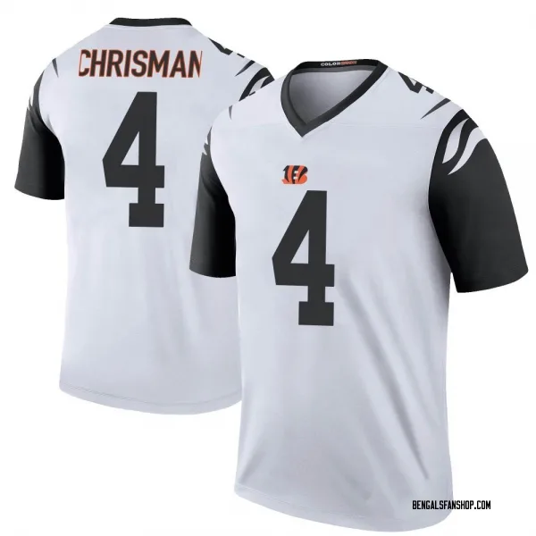 Youth Drue Chrisman Cincinnati Bengals Legend White Color Rush Jersey